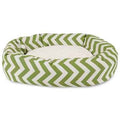 MajesticPet 788995540243 25 in. Zig Zag Sherpa Donut Pet Bed, Sage - GoSavvyNow