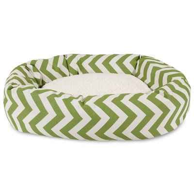 MajesticPet 788995540243 25 in. Zig Zag Sherpa Donut Pet Bed, Sage - GoSavvyNow