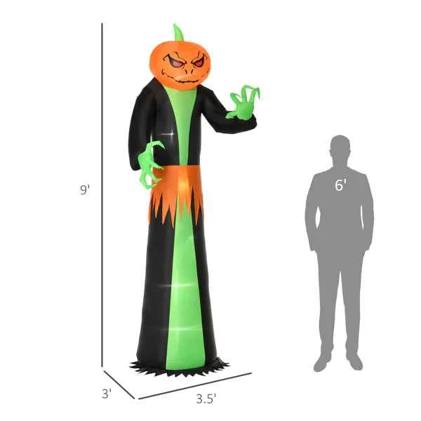 9 ft LED Pumpkin Ghost – Inflatable Yard Decor