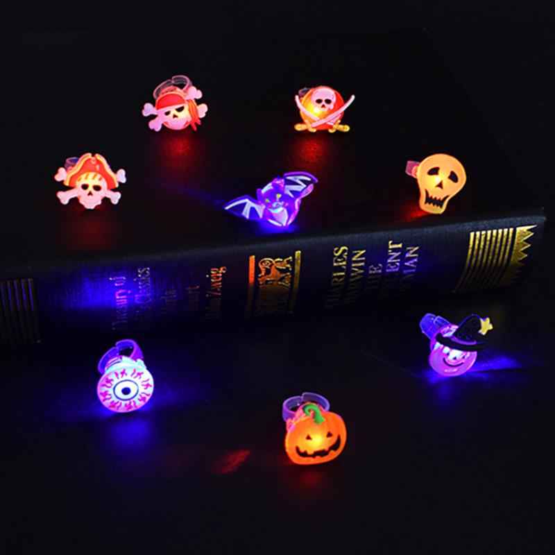 Glowing Halloween Brooch & Ring – LED Party Jewelry
