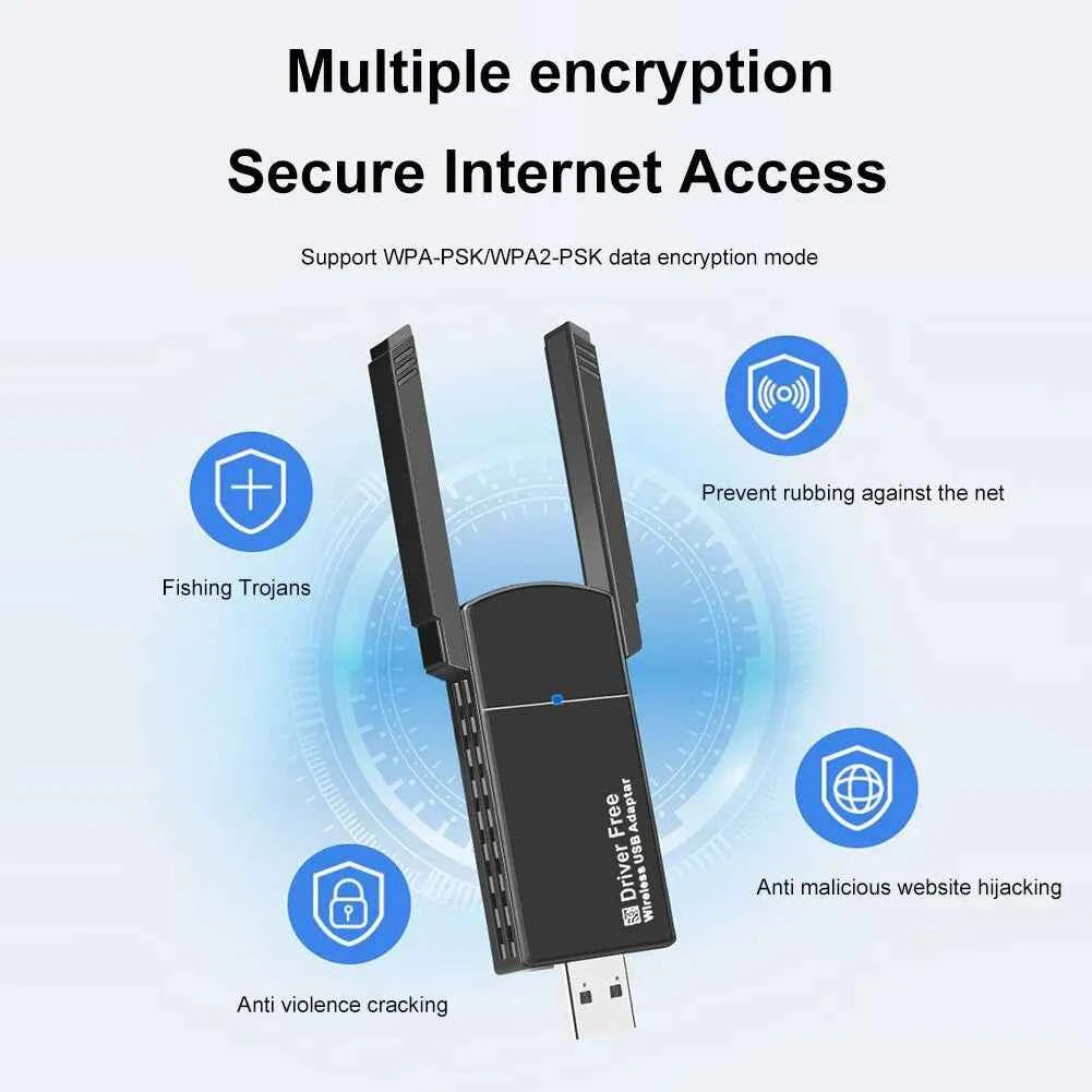 USB 3.0 Wireless WiFi Adapter - 1300Mbps Long Range & Dual Band