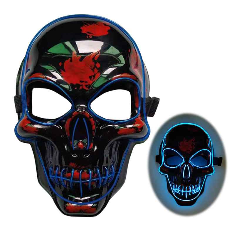 LED Skeleton Mask – 4 Glow Modes - B blue - GoSavvyNow