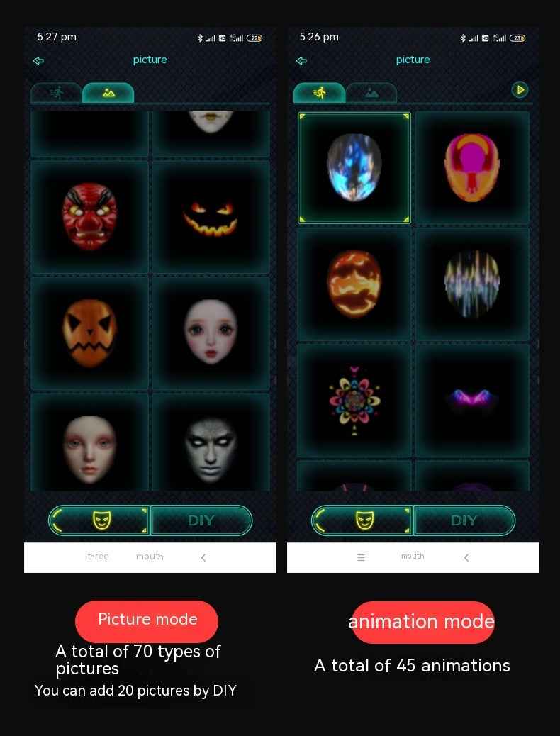 LED Face-Changing Mask – Gesture-Sensing, Party & Bar - GoSavvyNow