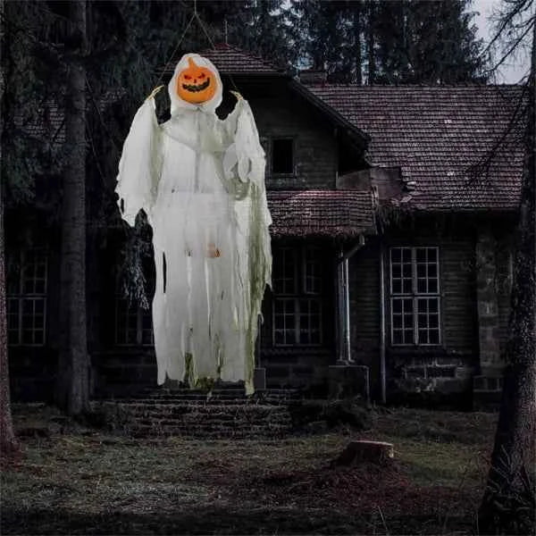 Sound-Activated Howling Pumpkin Ghost Yard Decor