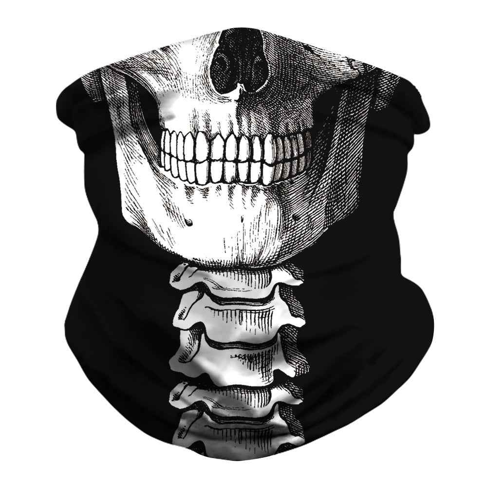 Skull-Print Outdoor Face Mask – Wind & Bug Proof