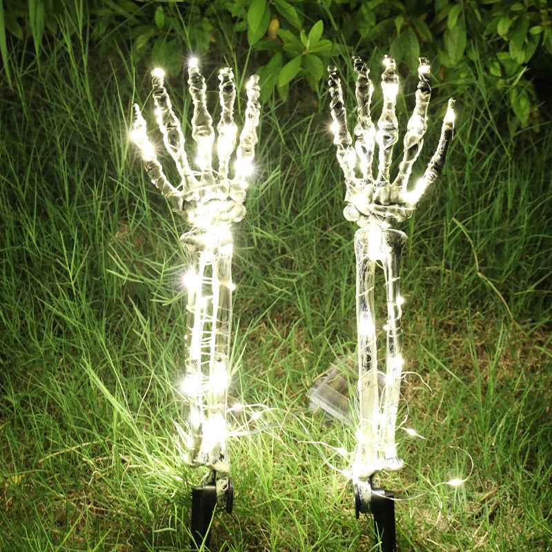 LED Skeleton Arm – Light-Up Yard & Haunted House Decor - Warm White Left And Right Hand - GoSavvyNow