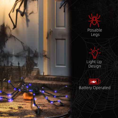 Light-Up Oversized Halloween Spider – Bendable Legs