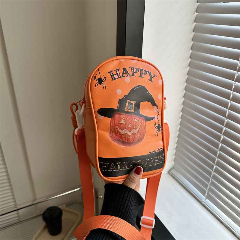 Halloween Graffiti Phone Bag – Pumpkin & Ghost Crossbody