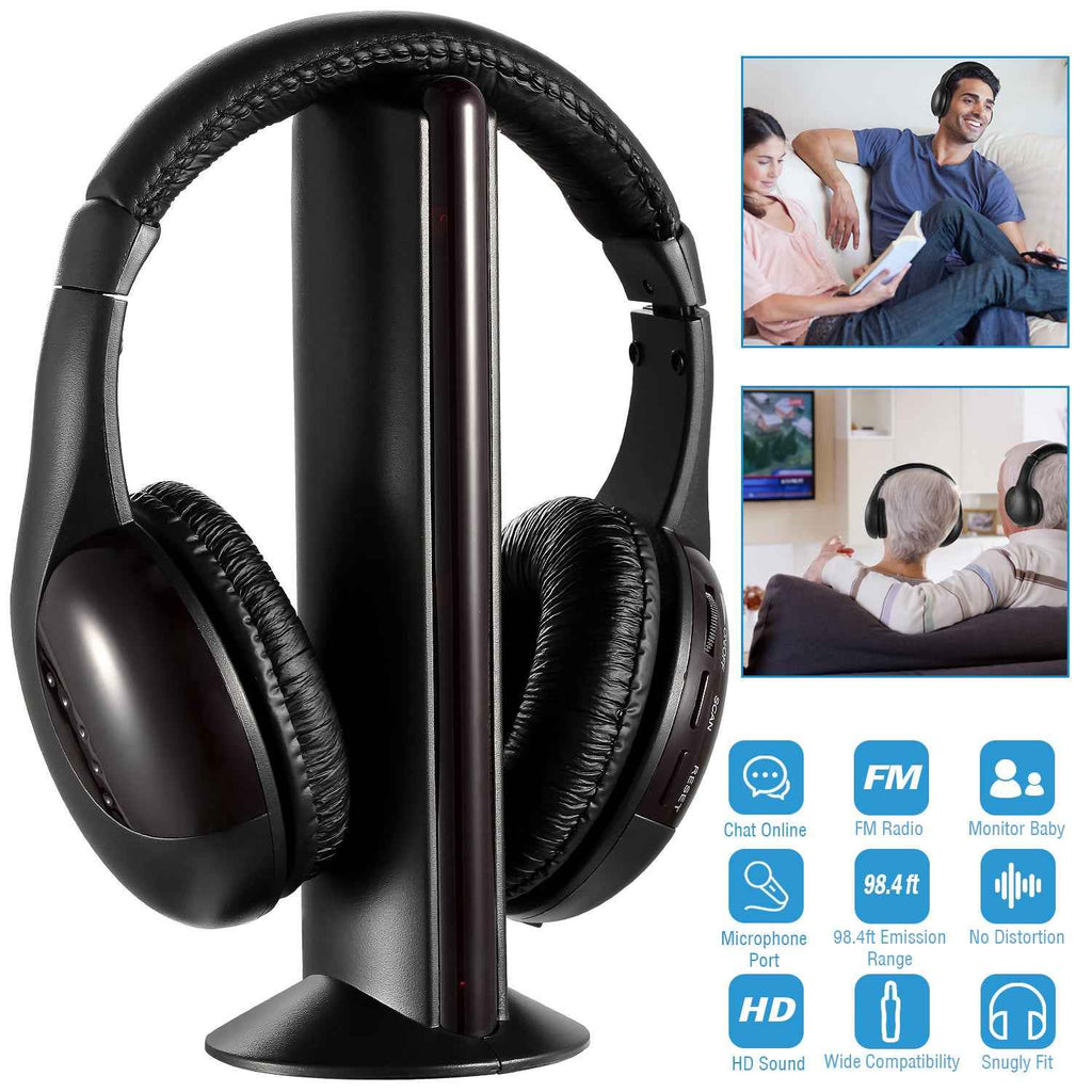 Wireless RF Headphones - Perfect for TV, Radio & More
