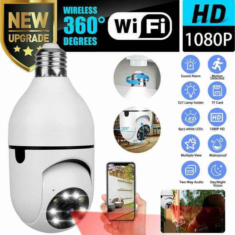 IR E27 Light Bulb Camera - 1080P HD WiFi Surveillance