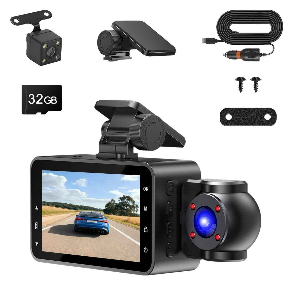 Front and Inside Dash Cam - WiFi FHD 1080P
