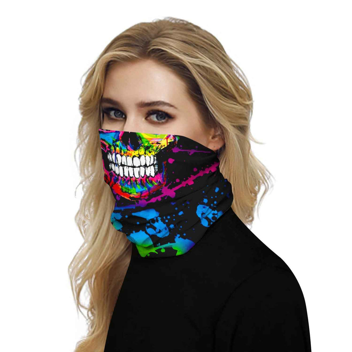 Skull-Print Outdoor Face Mask – Wind & Bug Proof