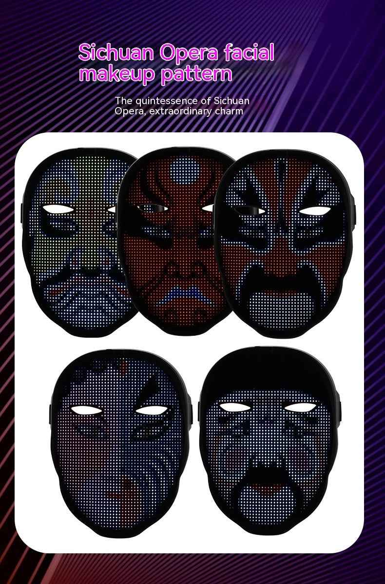 LED Face-Changing Mask – Gesture-Sensing, Party & Bar - GoSavvyNow