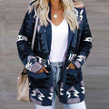 Holiday Print Knitted Cardigan – Loose Fit