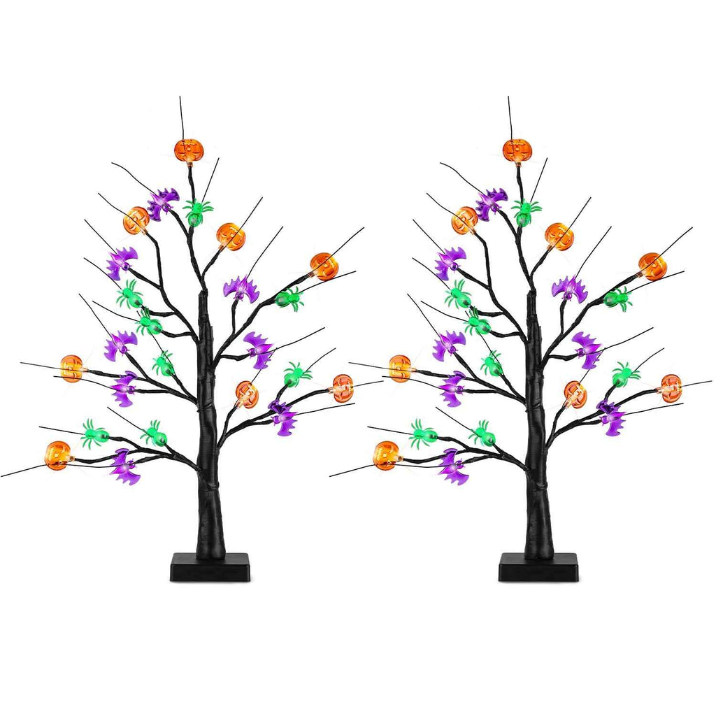 Lighted Halloween Tree 2-Pack – 24 LEDs with Timer