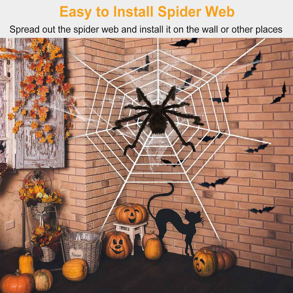 Giant 49" Halloween Spider with 126" Stretch Web
