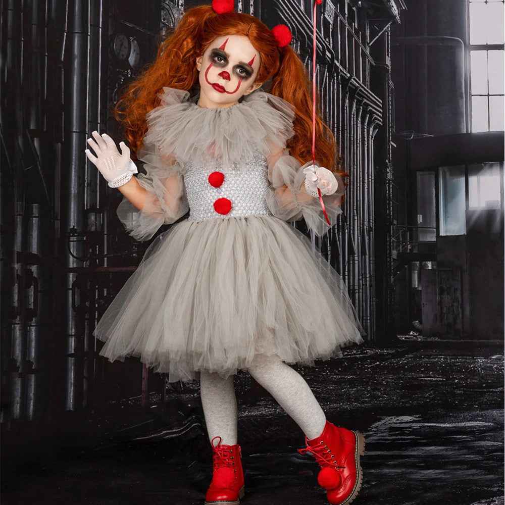 Girls' Mesh Princess Costume Set – Skirt, Lace Collar & Hairpin