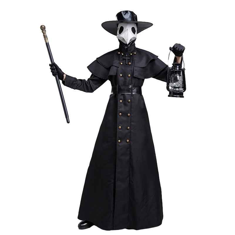 Plague Doctor Costume Set – Beak Mask, Hat & Gloves