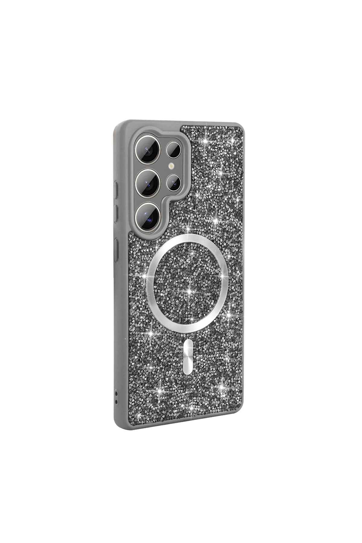 Samsung Galaxy S25 Ultra Case Glitter Magnifying Glass Rhinestones - GoSavvyNow