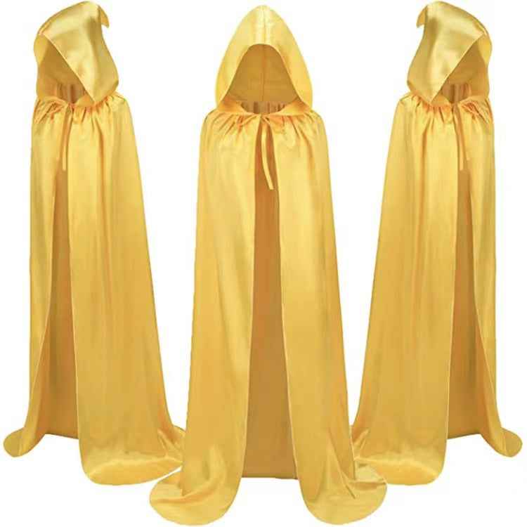 Kids' Hooded Wizard Cloak – Black Halloween Cape