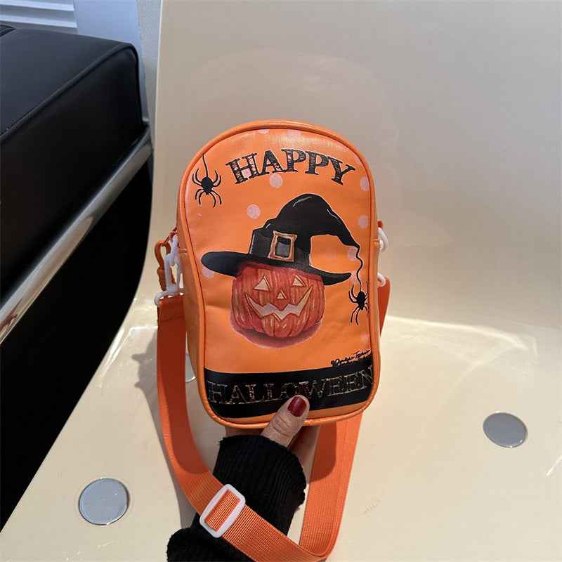 Halloween Graffiti Phone Bag – Pumpkin & Ghost Crossbody