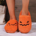 Halloween Pumpkin Slippers – Warm Plush House Shoes