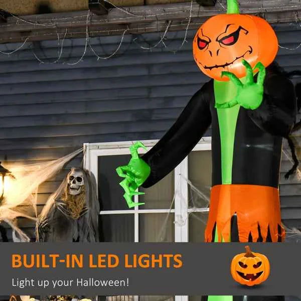 9 ft LED Pumpkin Ghost – Inflatable Yard Decor