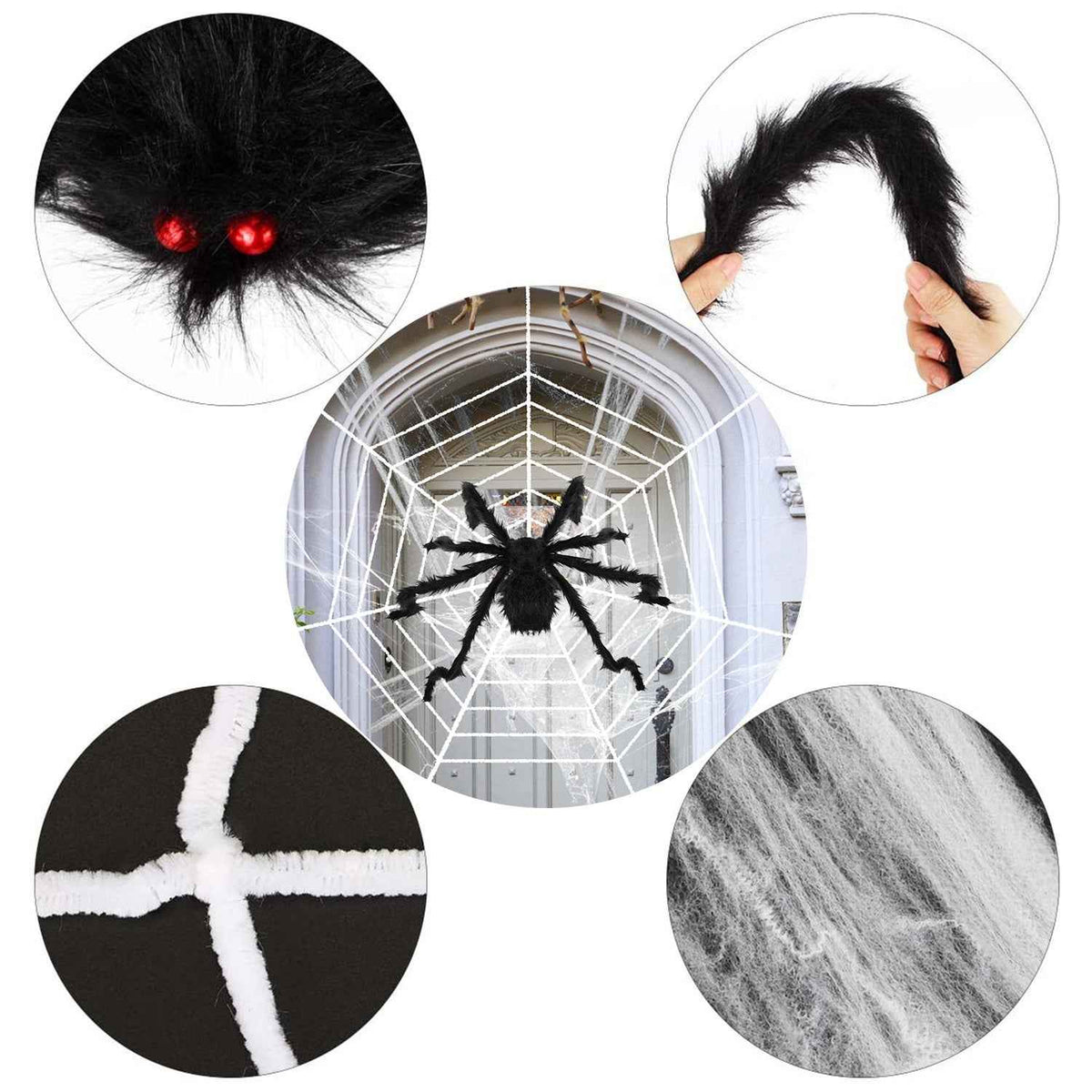 Giant 49" Halloween Spider with 126" Stretch Web
