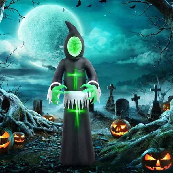 8 ft Mirror-Face Ghost – LED Inflatable Yard Decor