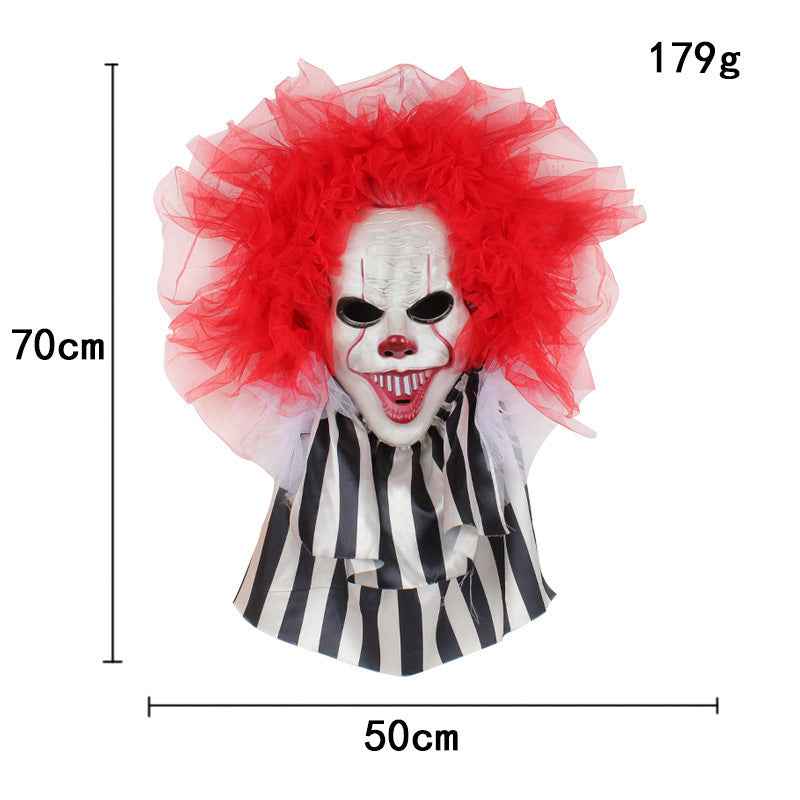 Horror Clown Wreath – Door & Wall Halloween Decor - Red Clown Garland - GoSavvyNow
