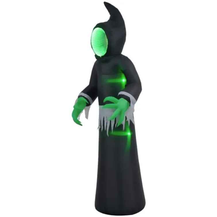 8 ft Mirror-Face Ghost – LED Inflatable Yard Decor