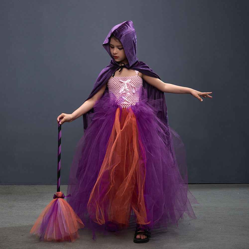 Girls Witch Costume with Broom