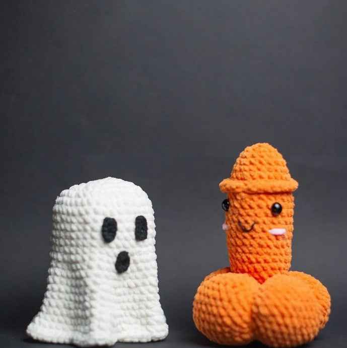 Crocheted Pumpkin & Ghost Ornaments – Handmade