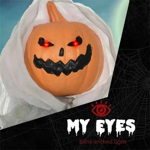 Sound-Activated Howling Pumpkin Ghost Yard Decor