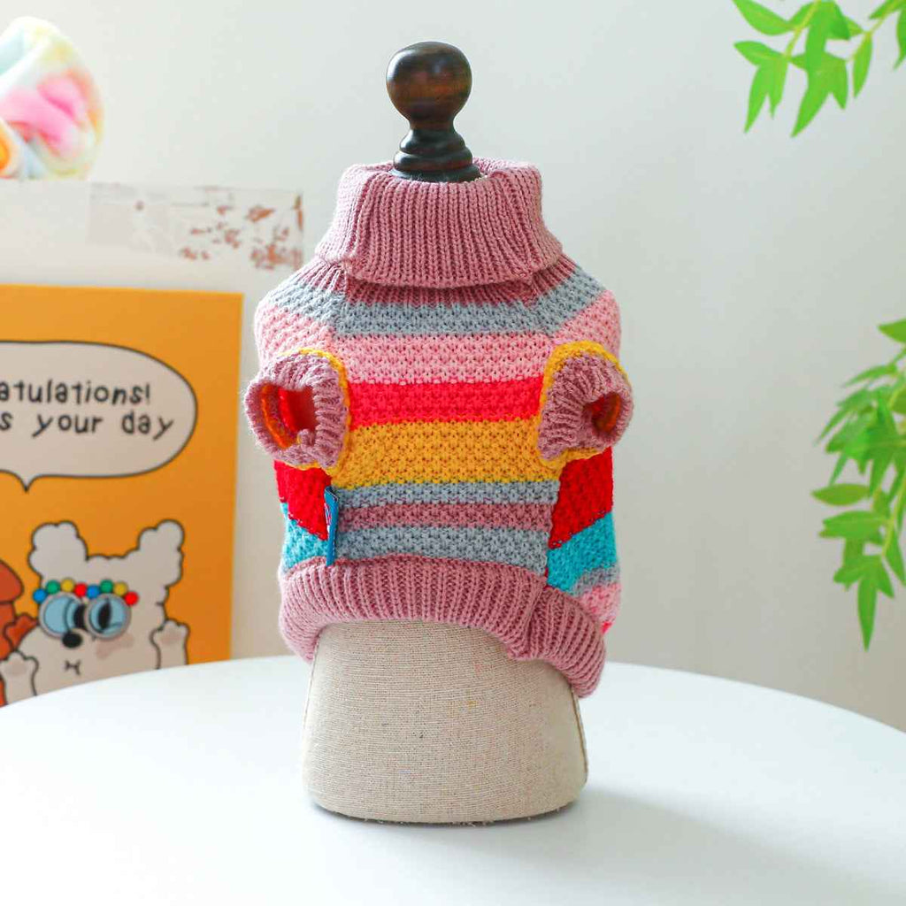 Colorful Striped Sweater – Cozy Pet Wear